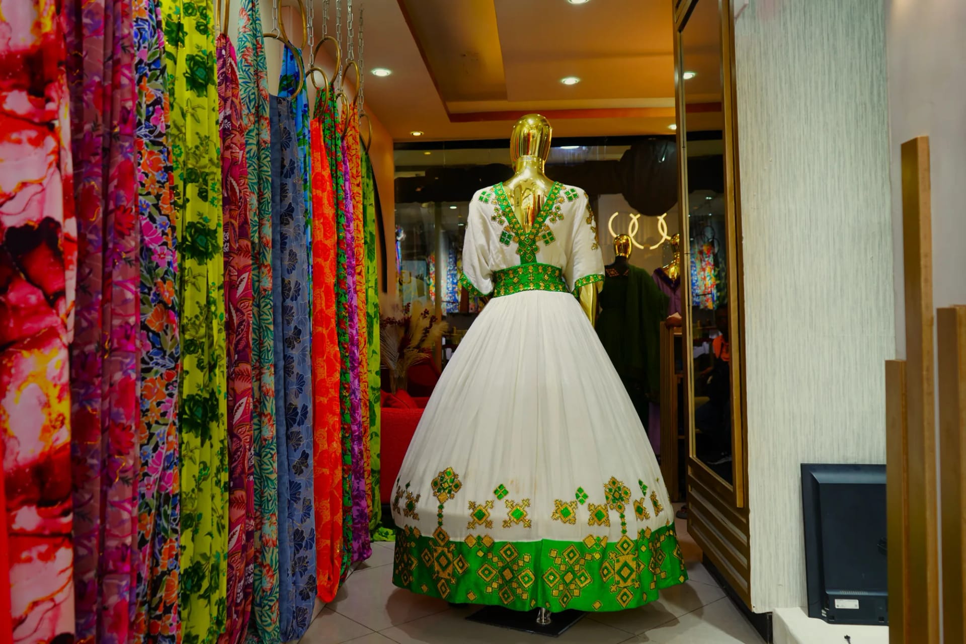 Chiffon, Tibeb kemis, Habesha Kemis, Back — Honey Chiffon