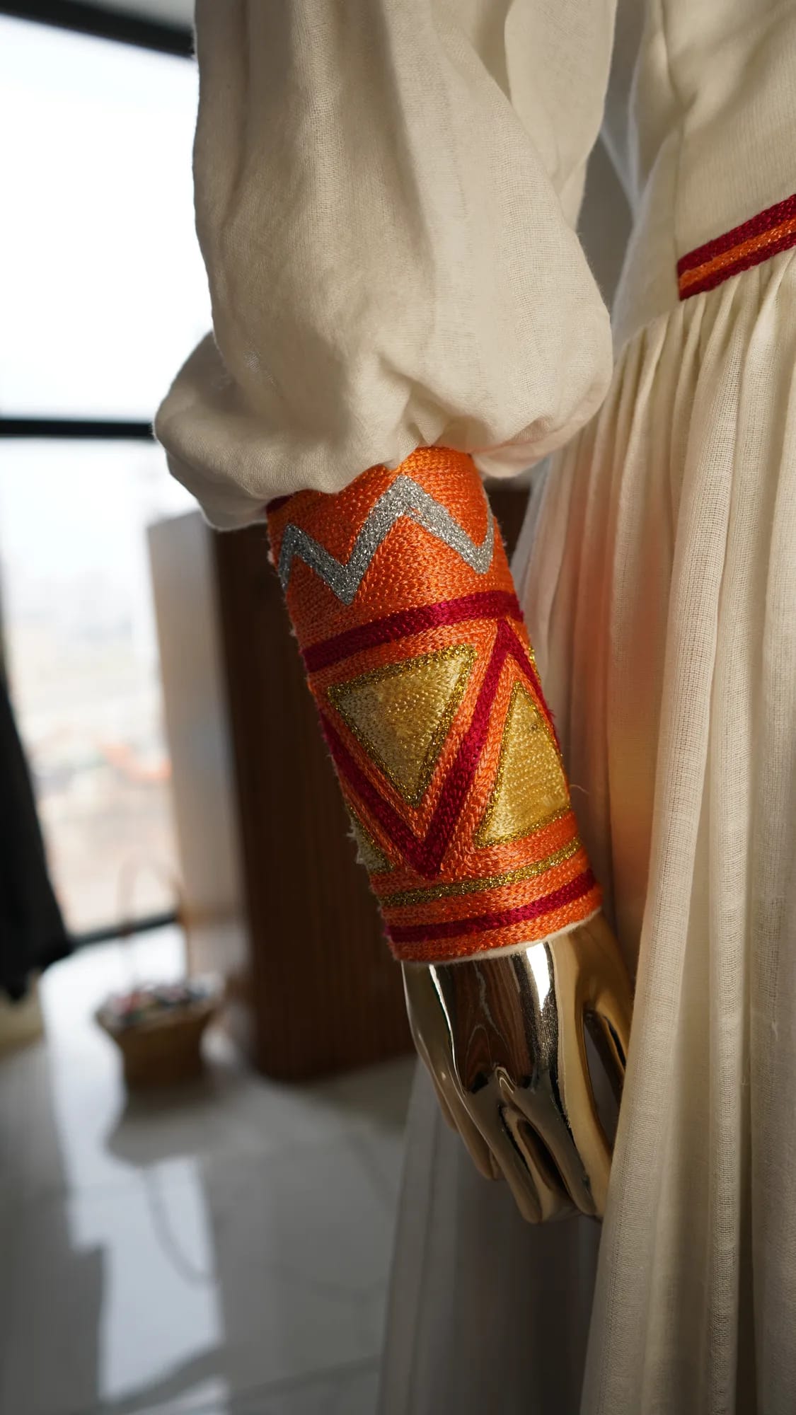 Habesha Kemis, Menen, Saba kir, Satern fabric, Worn — Marmina