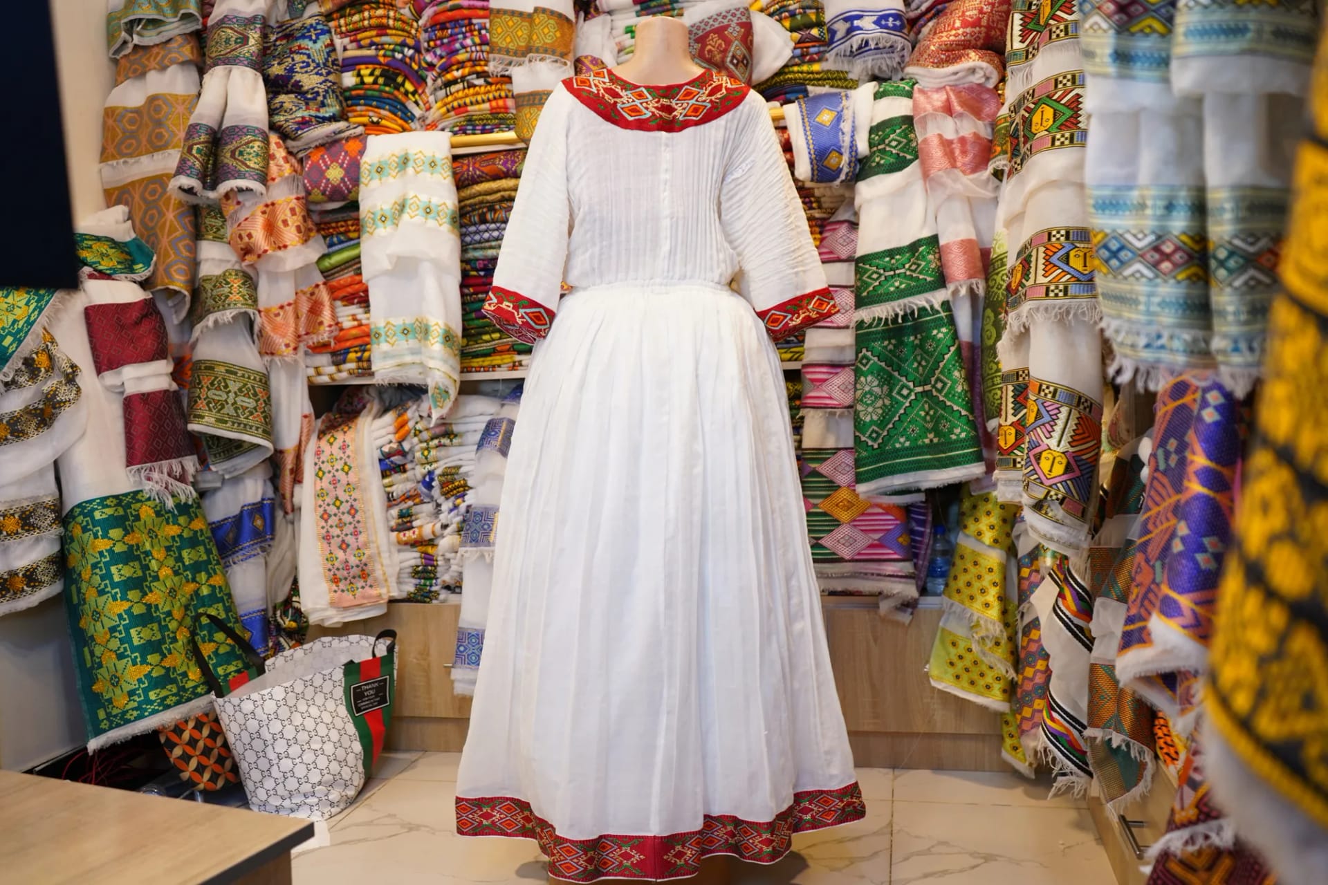Tibebe kemis, Shiffon kemis, Mens Traditional shirt, Habesha Kemis, Back — Dagi Design