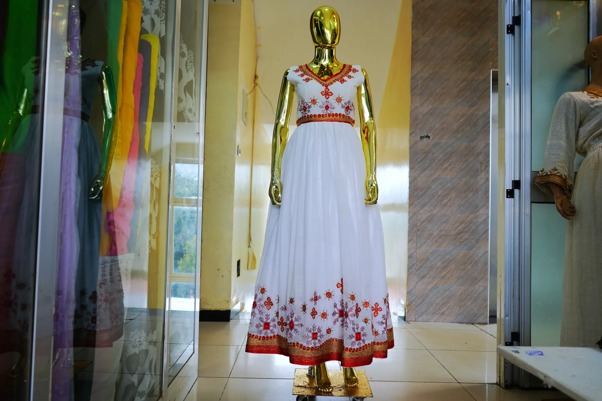 Hand woven habesha kemis with gold tibeb, Hand made cotton fabric — Zeyn Kemis