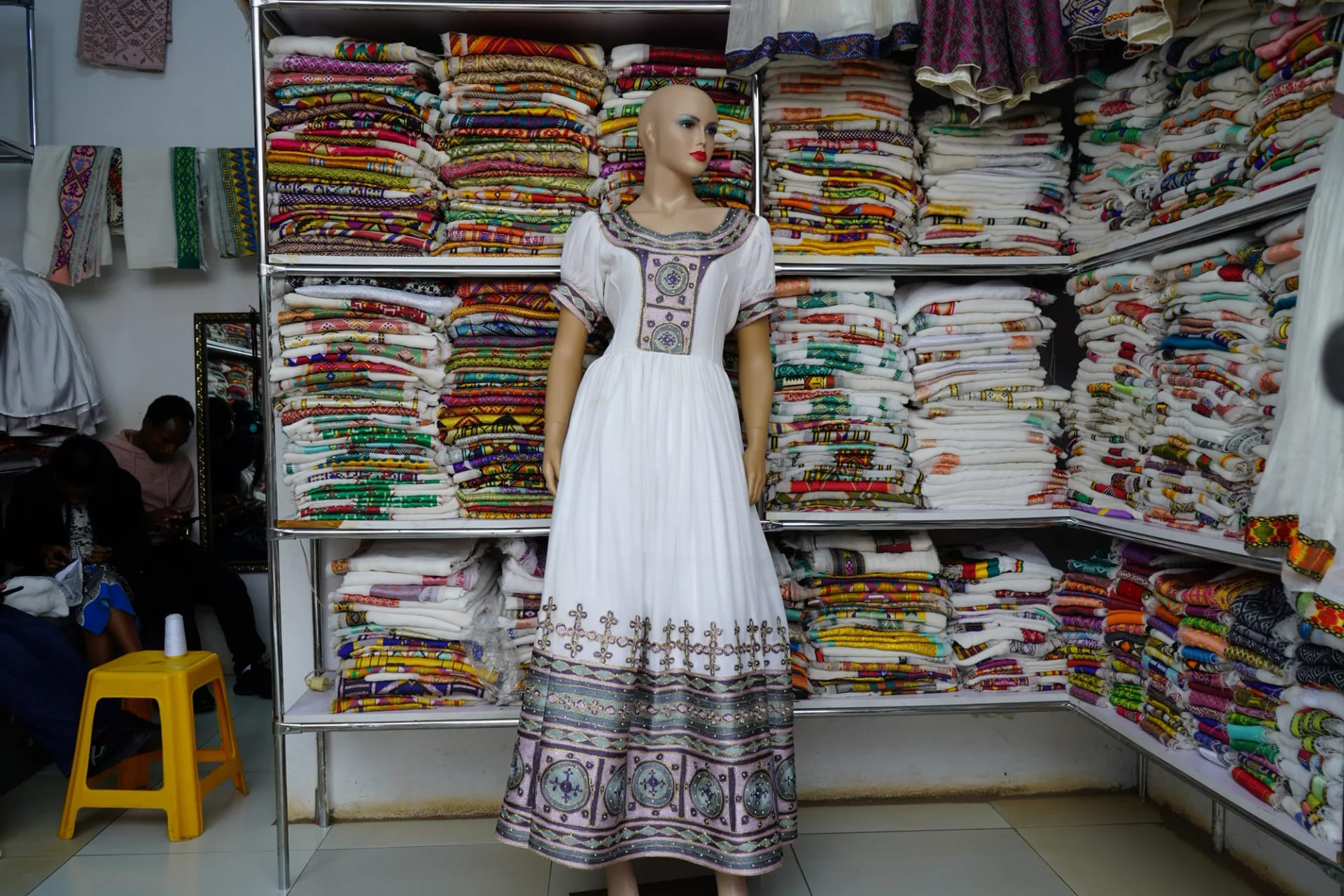 Habesha kemis, Menen, Saba kir fabric, Front — Ephrem yehager bahil libs meshecha
