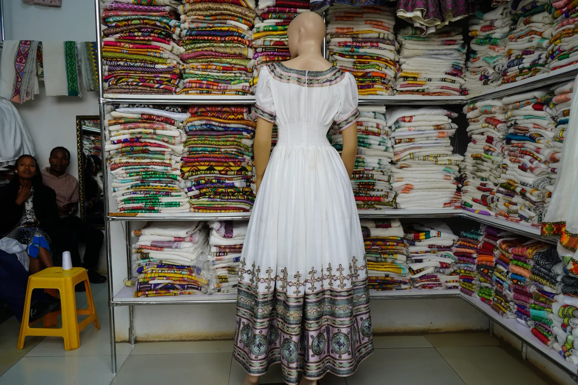 Habesha kemis, Menen, Saba kir fabric, Back — Ephrem yehager bahil libs meshecha