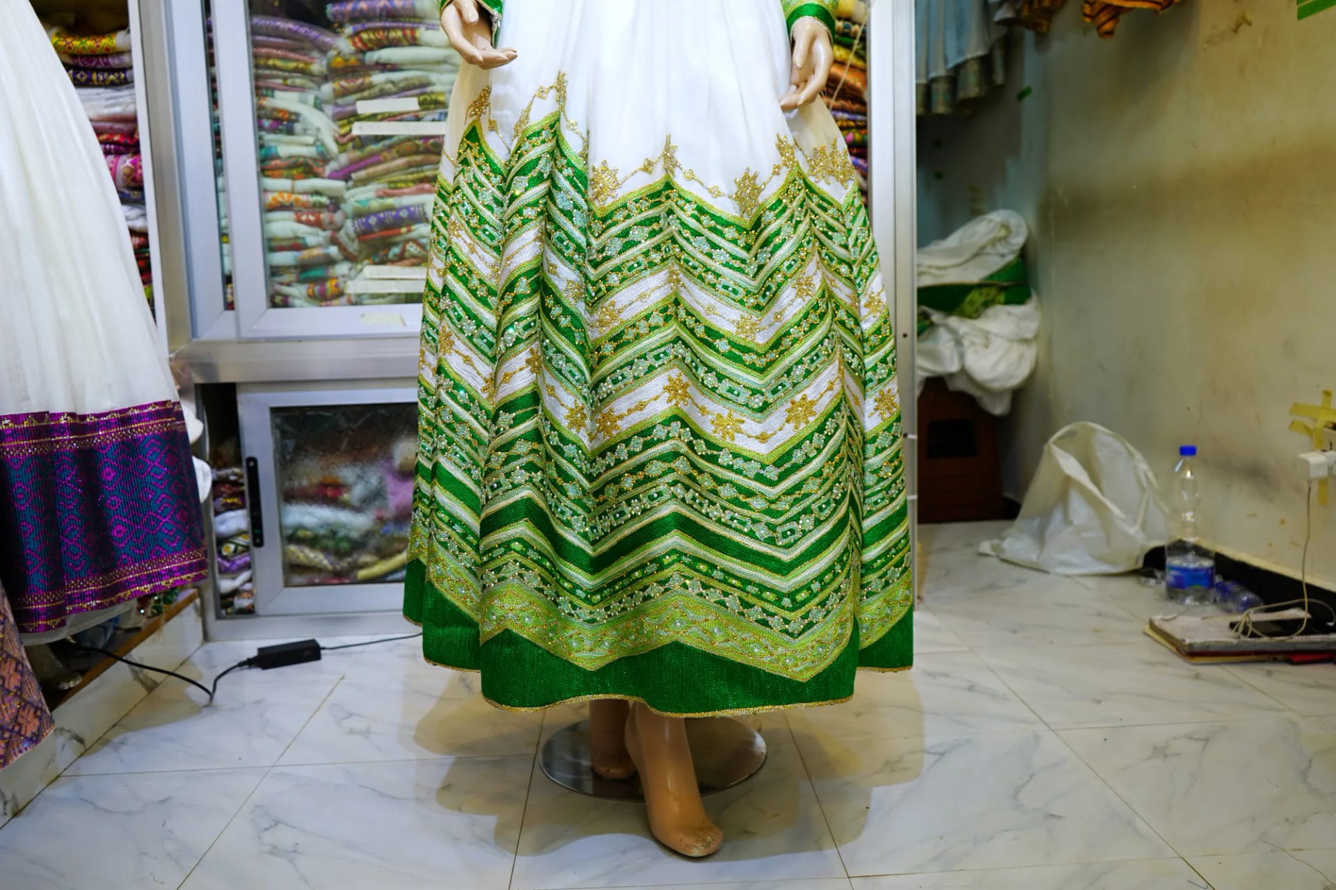 Premium Women's Habesha Kemis, Menen fabric, Detail — Abissinya Tibeb