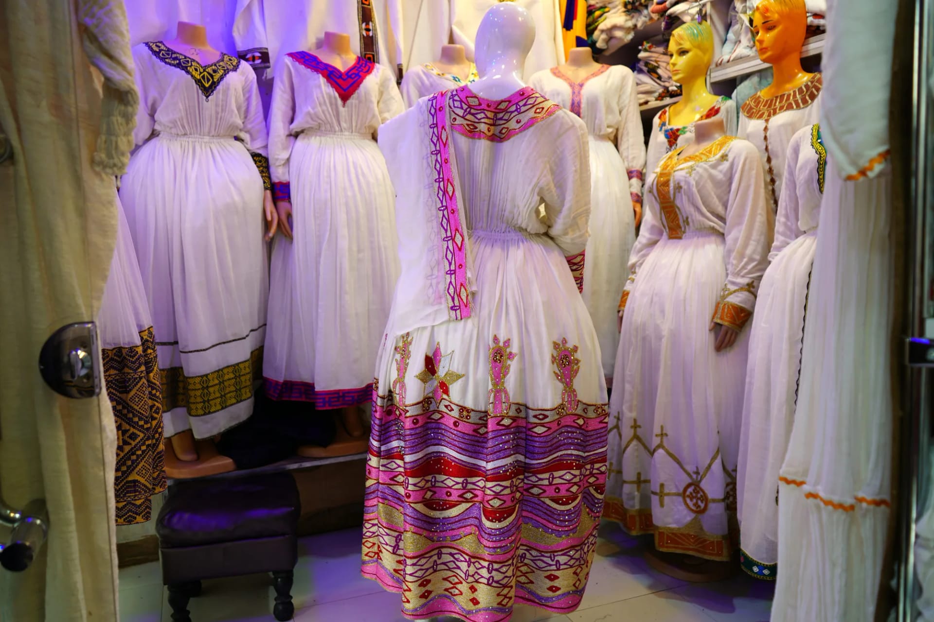 Habesha Kemis, menen tibeb fabric, Back — Temu design/Tibeb