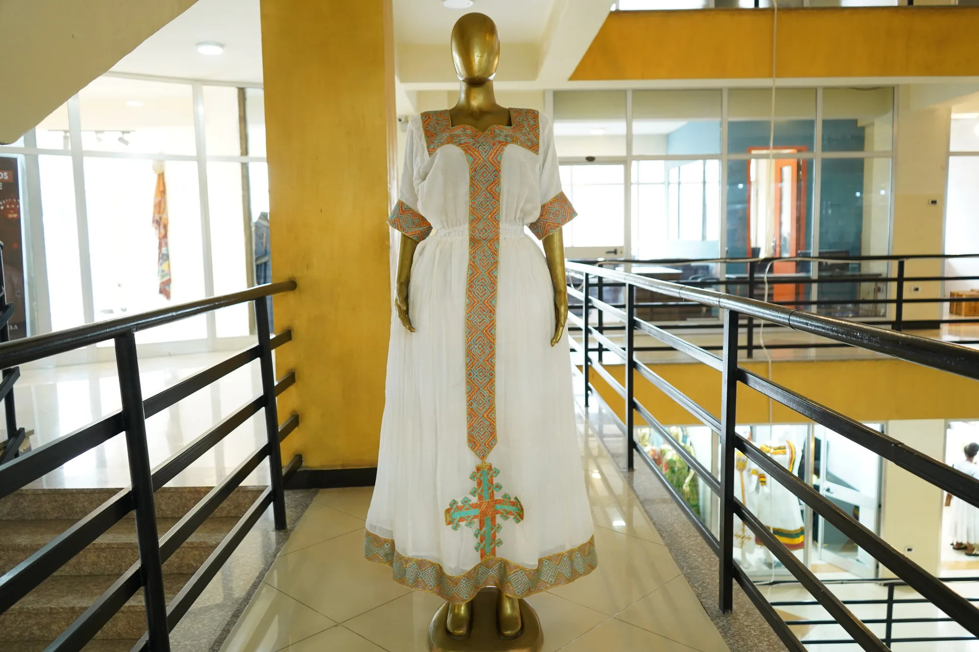 Premium Axum Heritage Habesha Dress, Habesha Kemis, menen, saba fabric — Zena Habesha