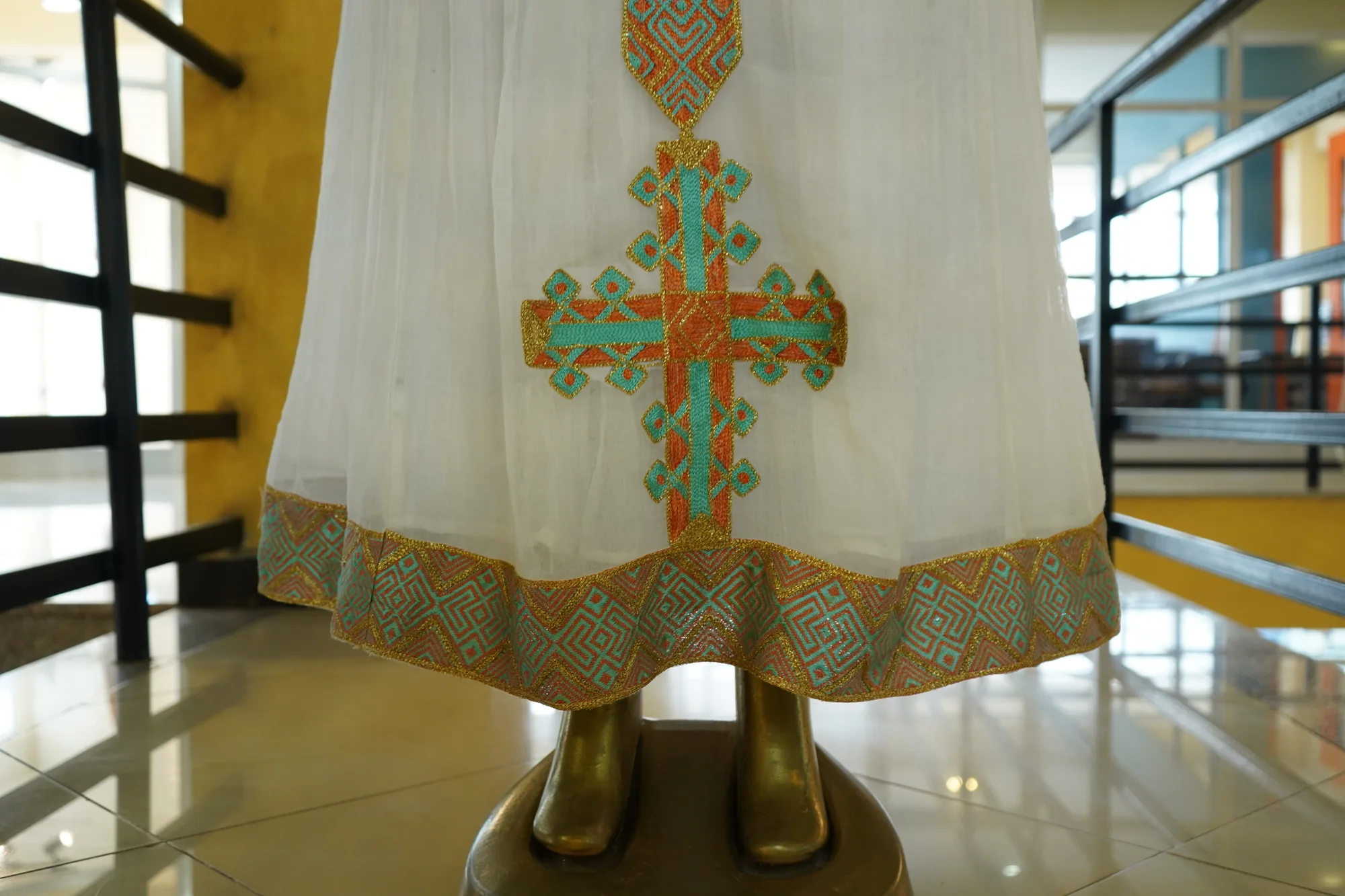 Premium Axum Heritage Habesha Dress, Habesha Kemis, menen, saba fabric, Detail — Zena Habesha