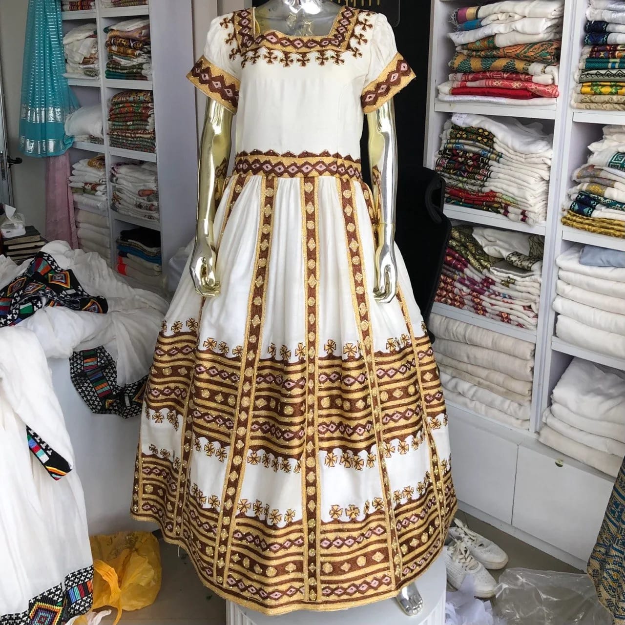 Handwoven Traditional Gabi and Netela Set, Habesha Kemis, menen, saba, fetil fabric — Tade Fert