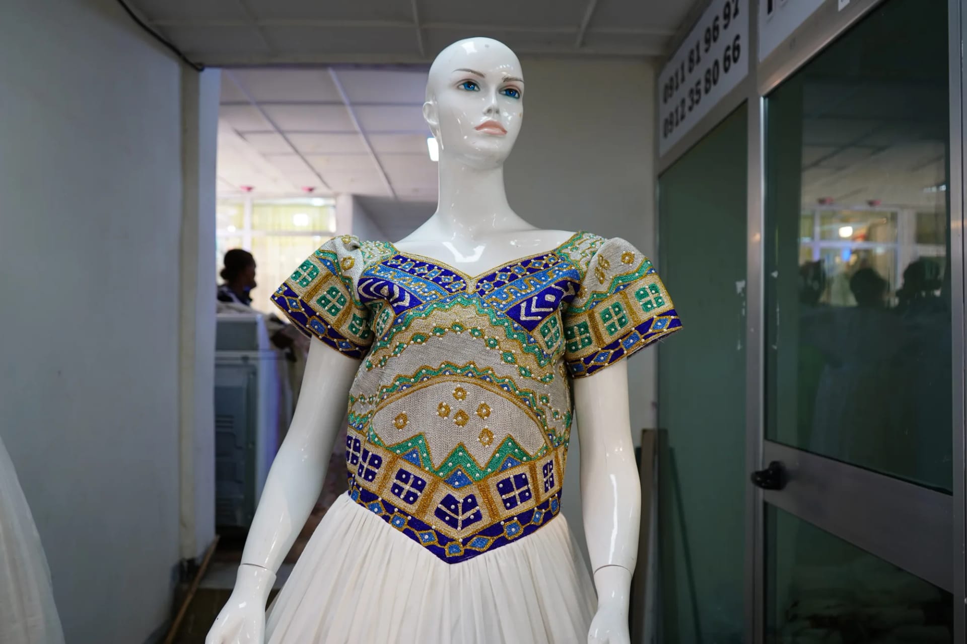 Hand made Weeding Tibeb Kemis, Habesha Kemis, Menen fabric/Cotton wool fabric, Worn — Selina Design