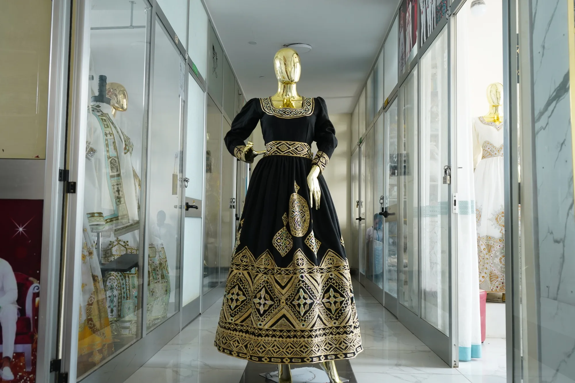 Hand made weeding Kemis, Habesha Kemis, Cotton Wool fabric, Front — Ananom Habesha