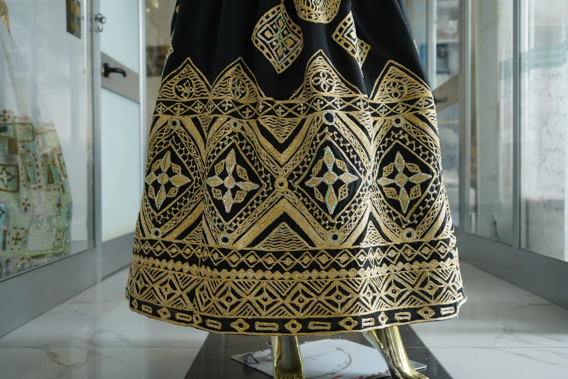 Hand made weeding Kemis, Habesha Kemis, Cotton Wool fabric, Detail — Ananom Habesha