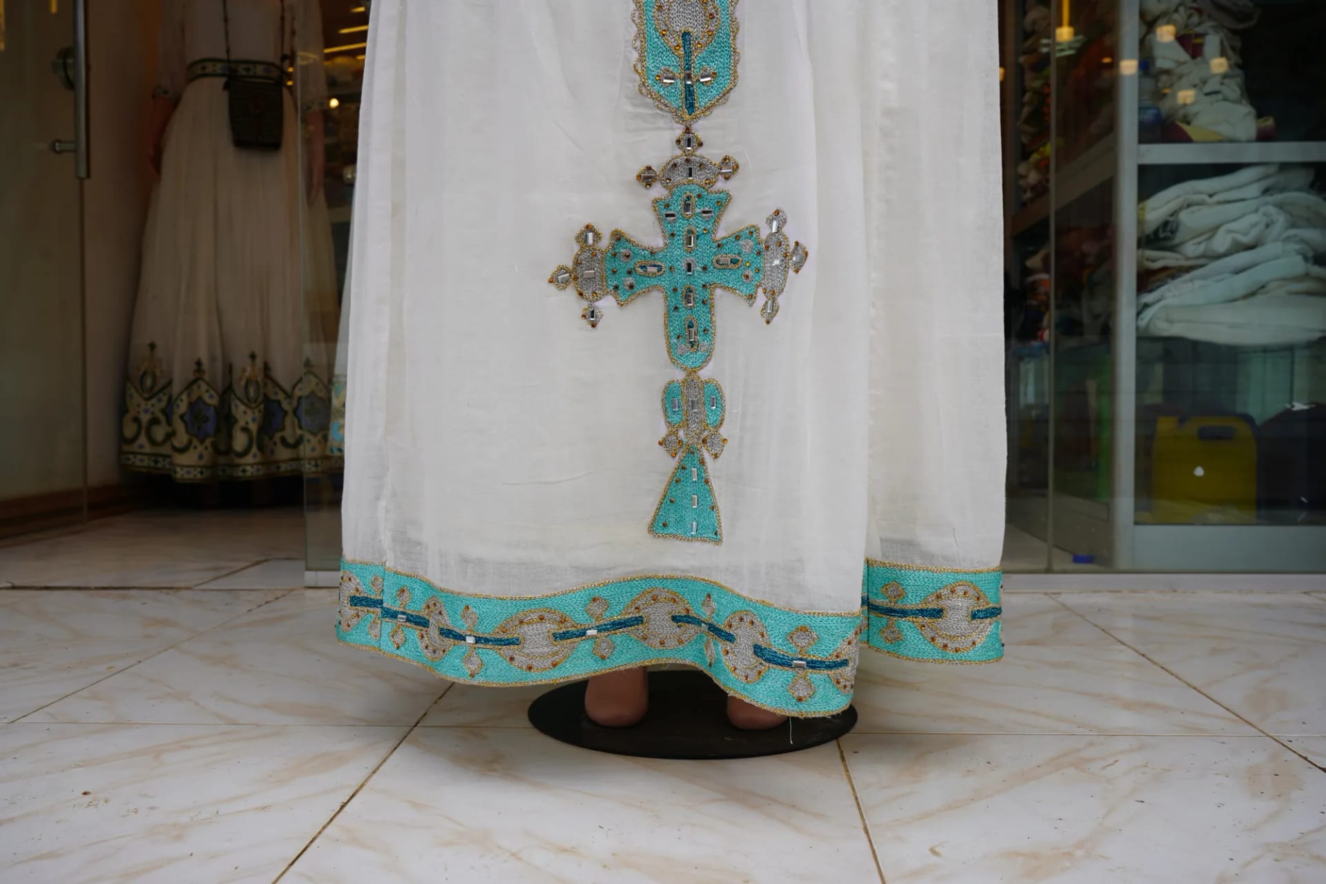 Family Matching Habesha Outfit Collection, Habesha Kemis, Menen, Saba, Fetil fabric, Detail — Kaleab Habesha Libs