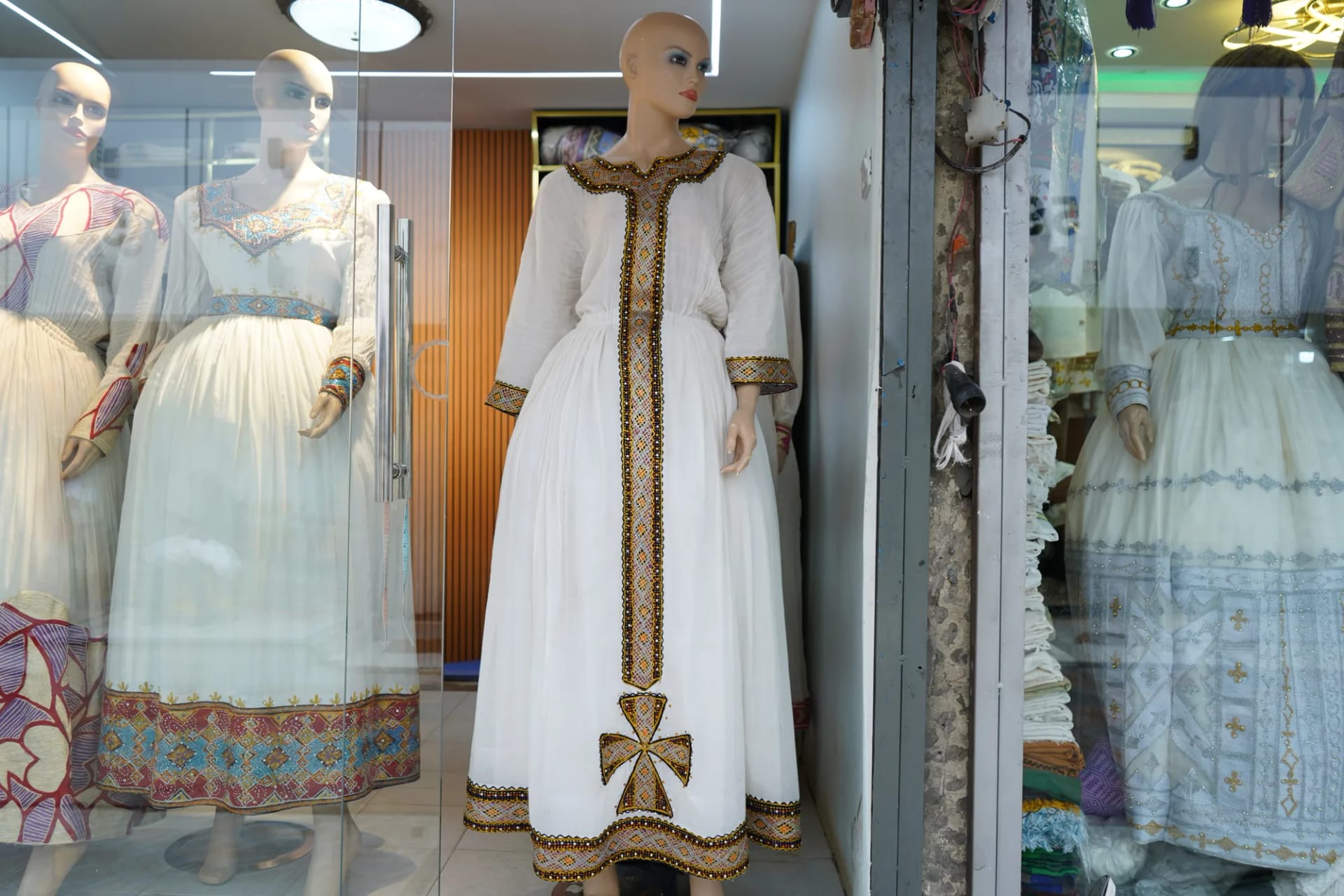 Luxury Ethiopian Wedding Kemis, Habesha Kemis, All kinds fabric, Front — Yoseph Shemane