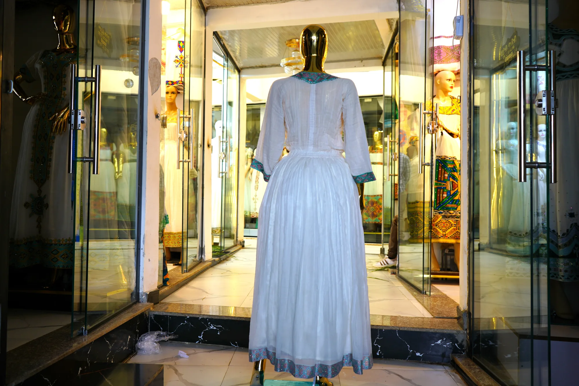 Astonishing handmade Habesha kemis, Cotton Wool fabric, Back — Mercy Tibeb