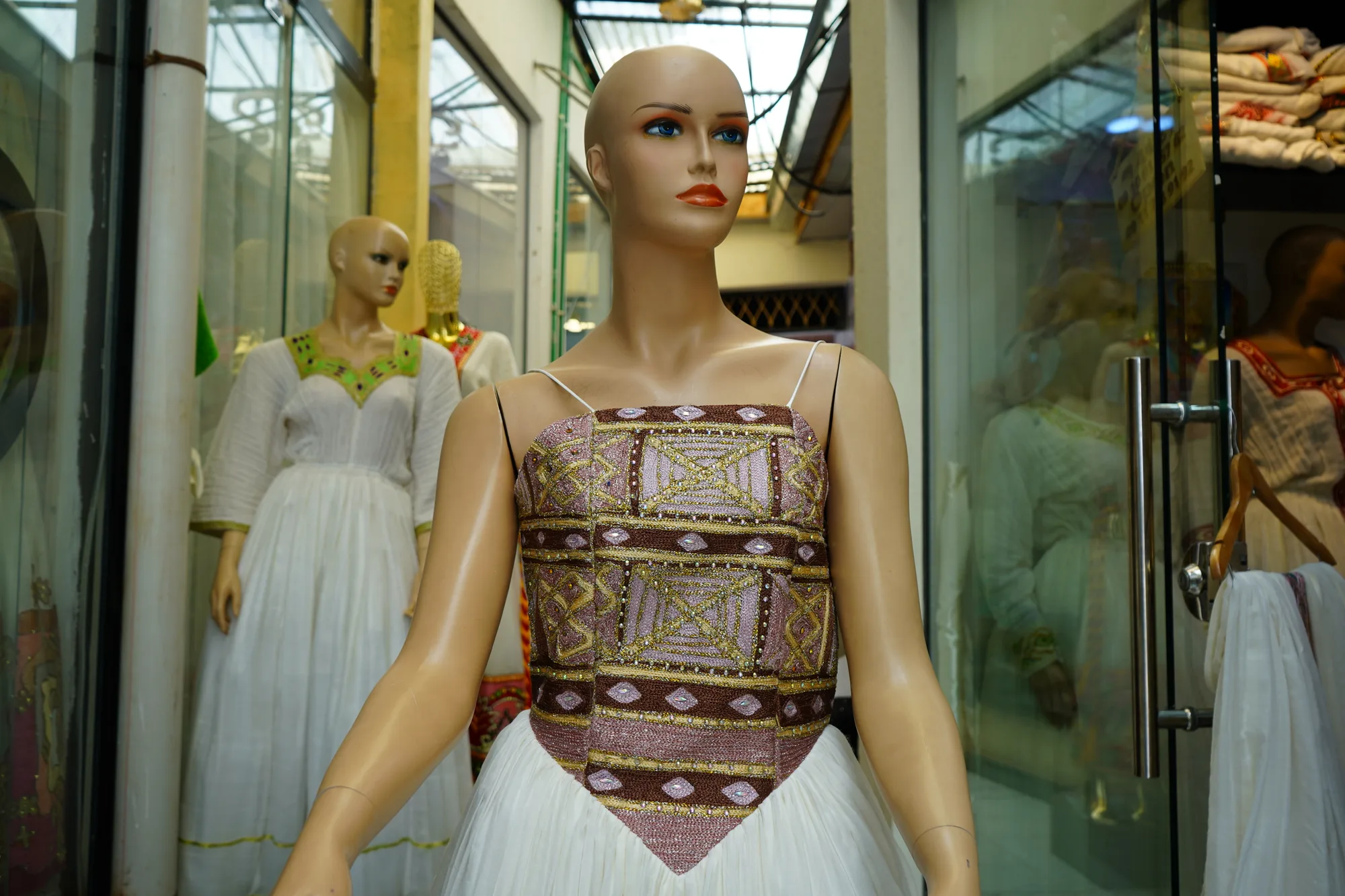 Elegant Habesha Evening Gown, Habesha Kemis, Menen, Saba, Werkzeb fabric, Worn — Ma Design