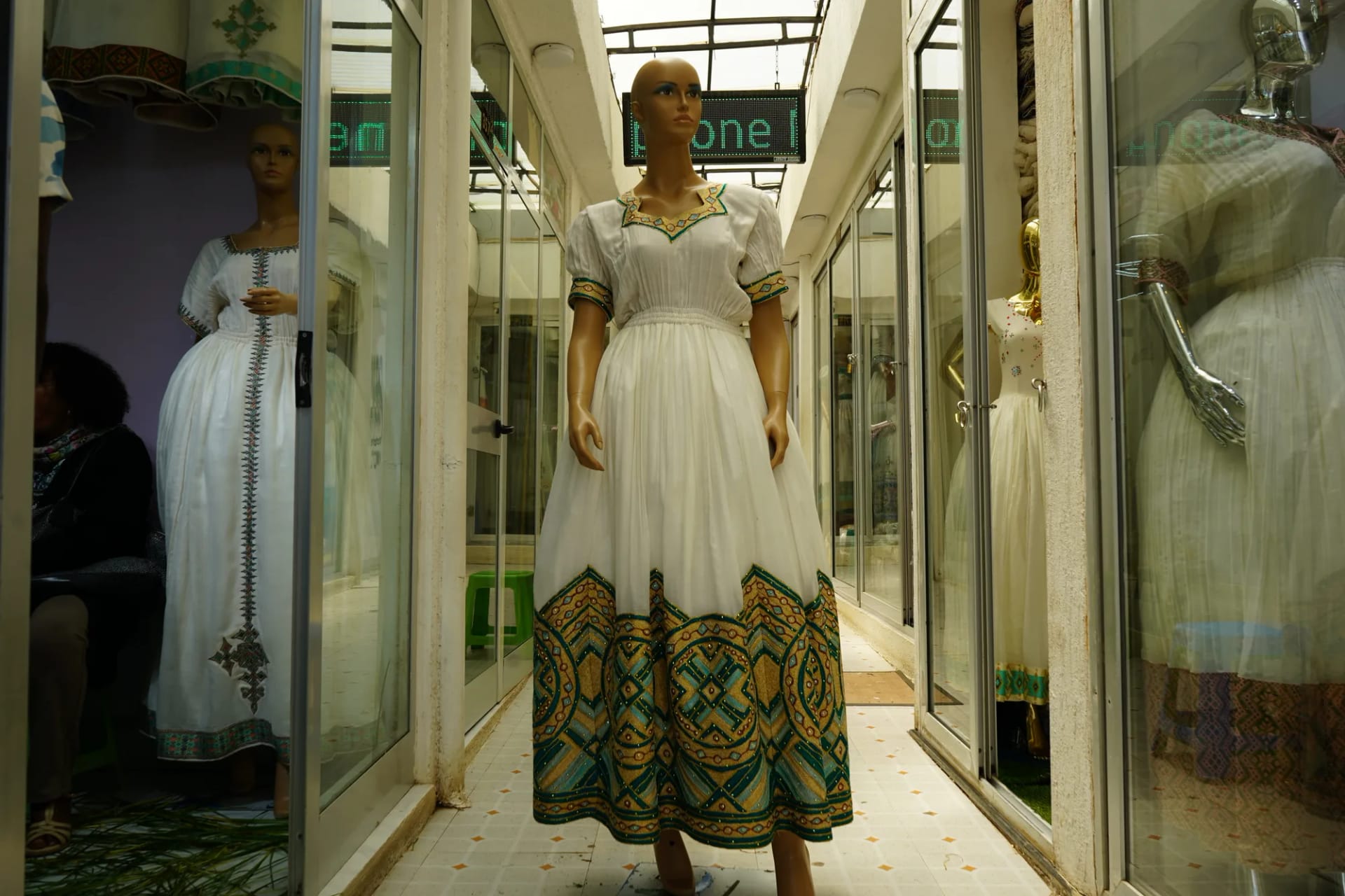 Hand Made Tibeb Kemis with matching t-shirt, Habesha Kemis, Menen, Cotton Wool fabric — Winta Tibeb