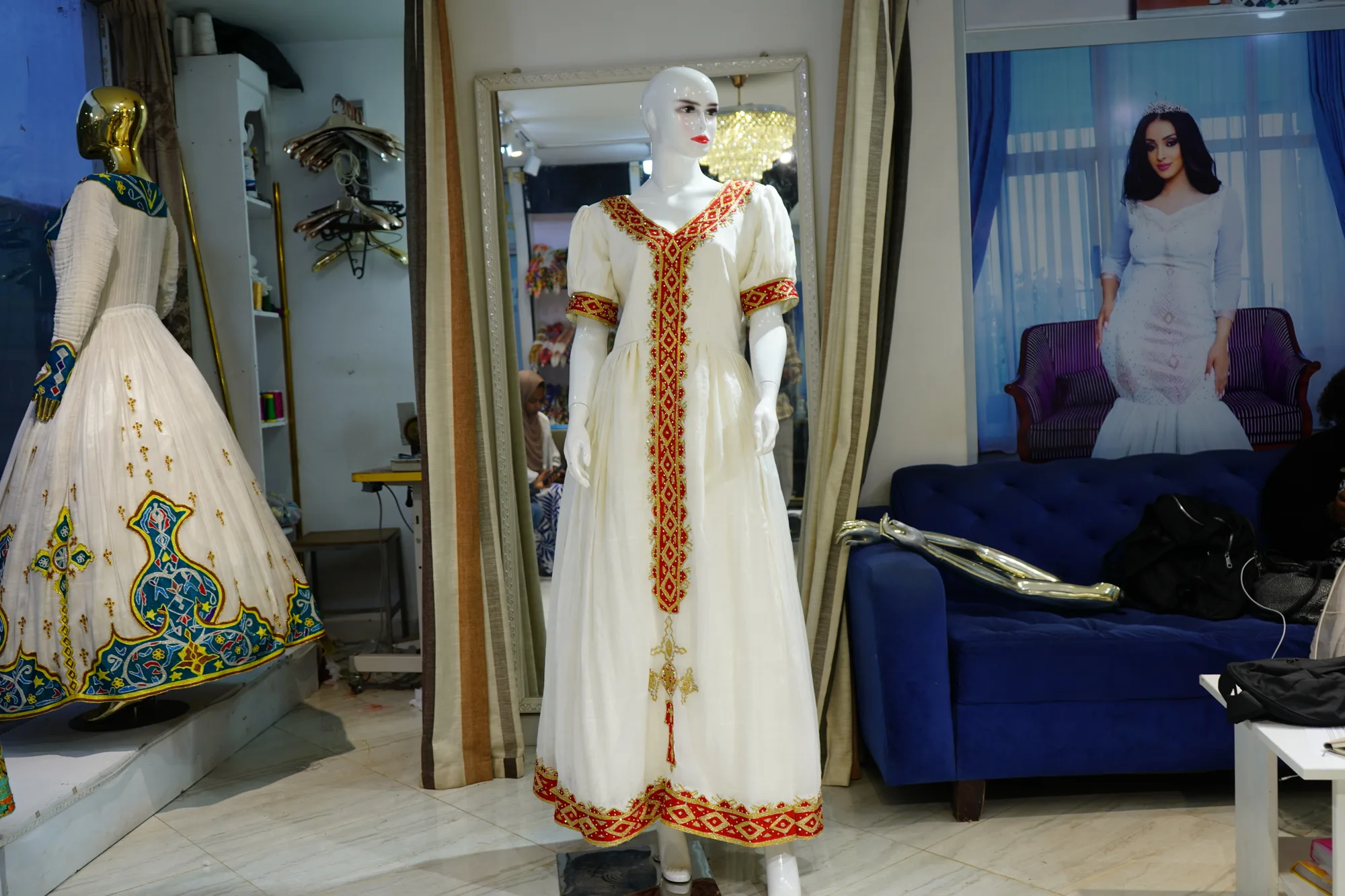 Luxury Men's Habesha Traditional Suit, Habesha Kemis, Front — Sisay Design