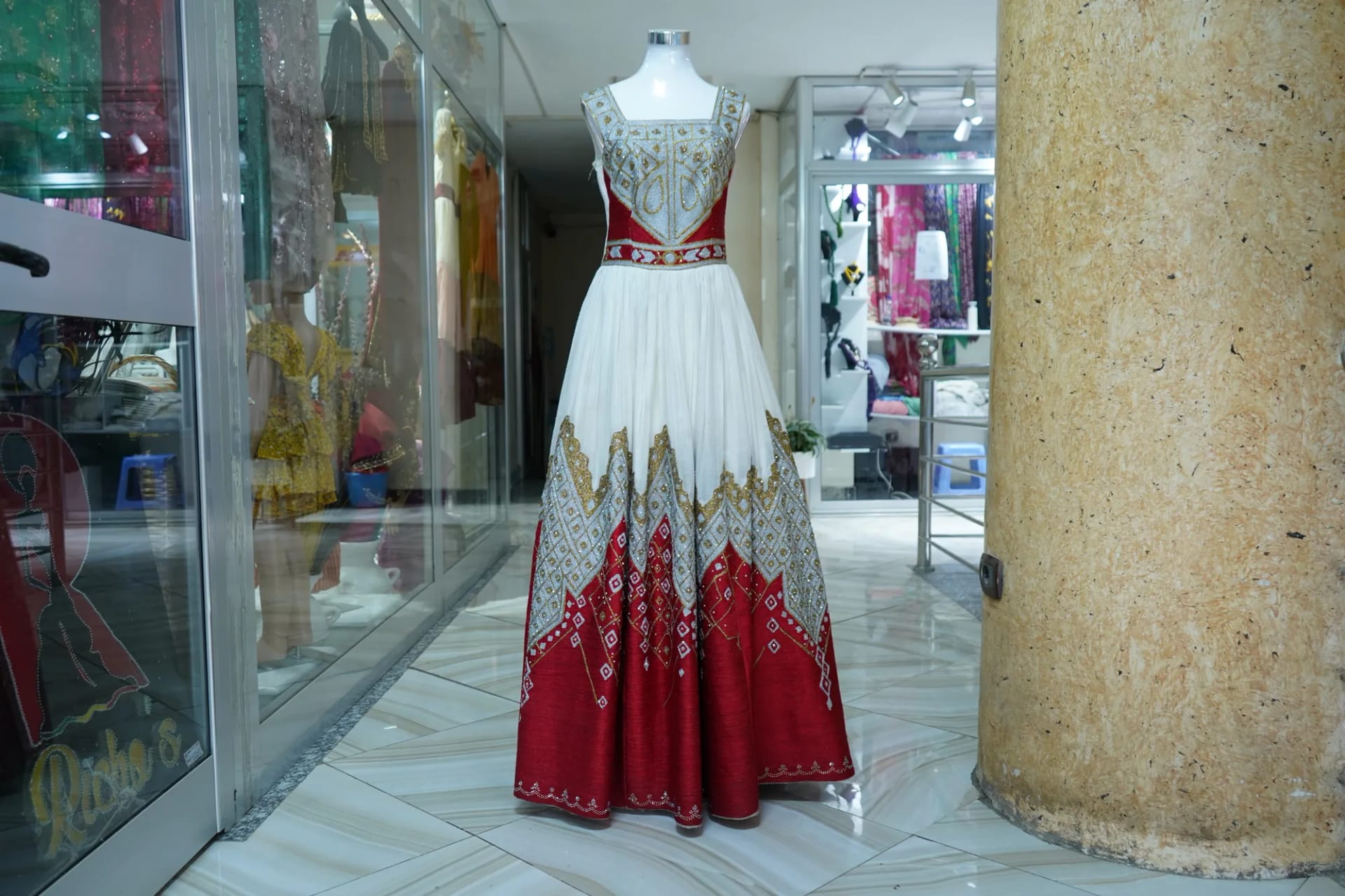 Contemporary Ethiopian Designer Dress, Habesha Kemis, Menen fabric — Richo Clothing