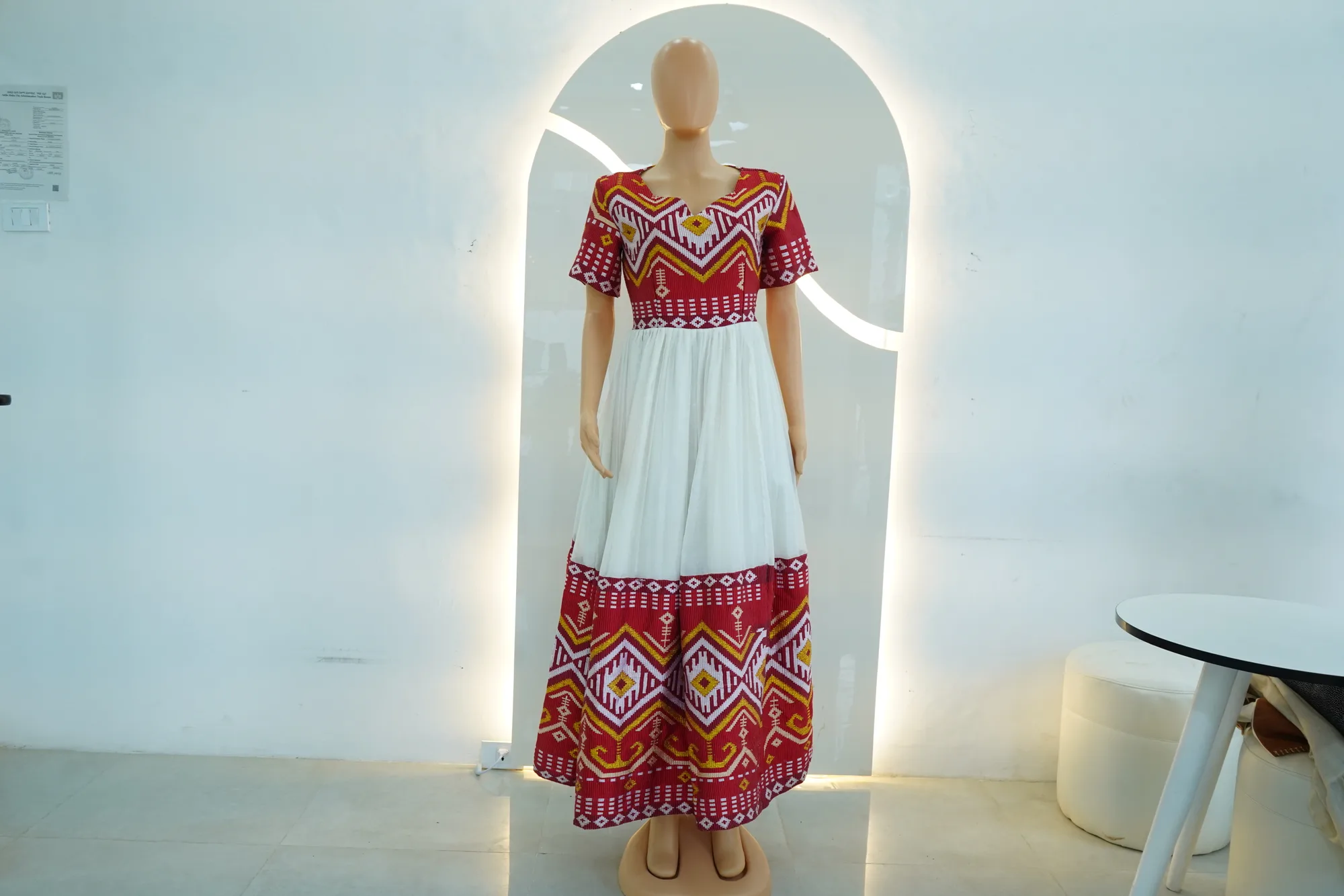 Premium Bridal Habesha Collection with Netela, Habesha Kemis, Menen fabric, Front — Senper Design