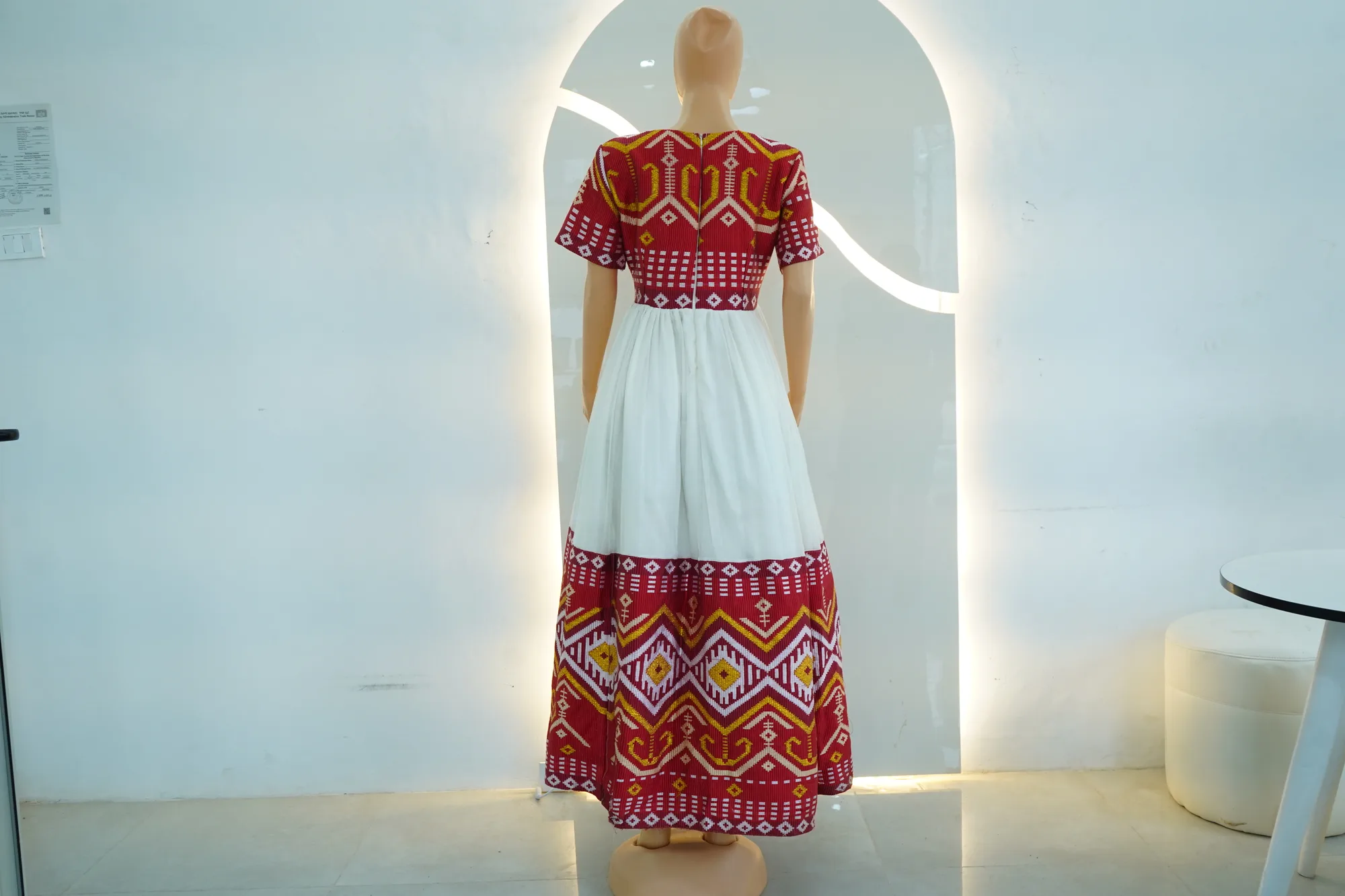 Premium Bridal Habesha Collection with Netela, Habesha Kemis, Menen fabric, Back — Senper Design