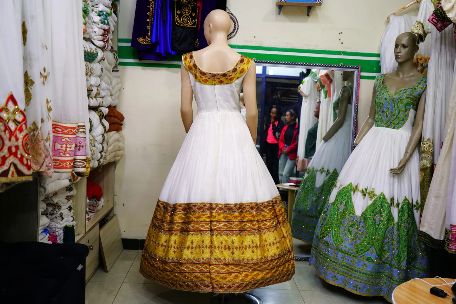 Luxury Bridal Habesha Kemis, Menen fabric, Back — Dimiket Design