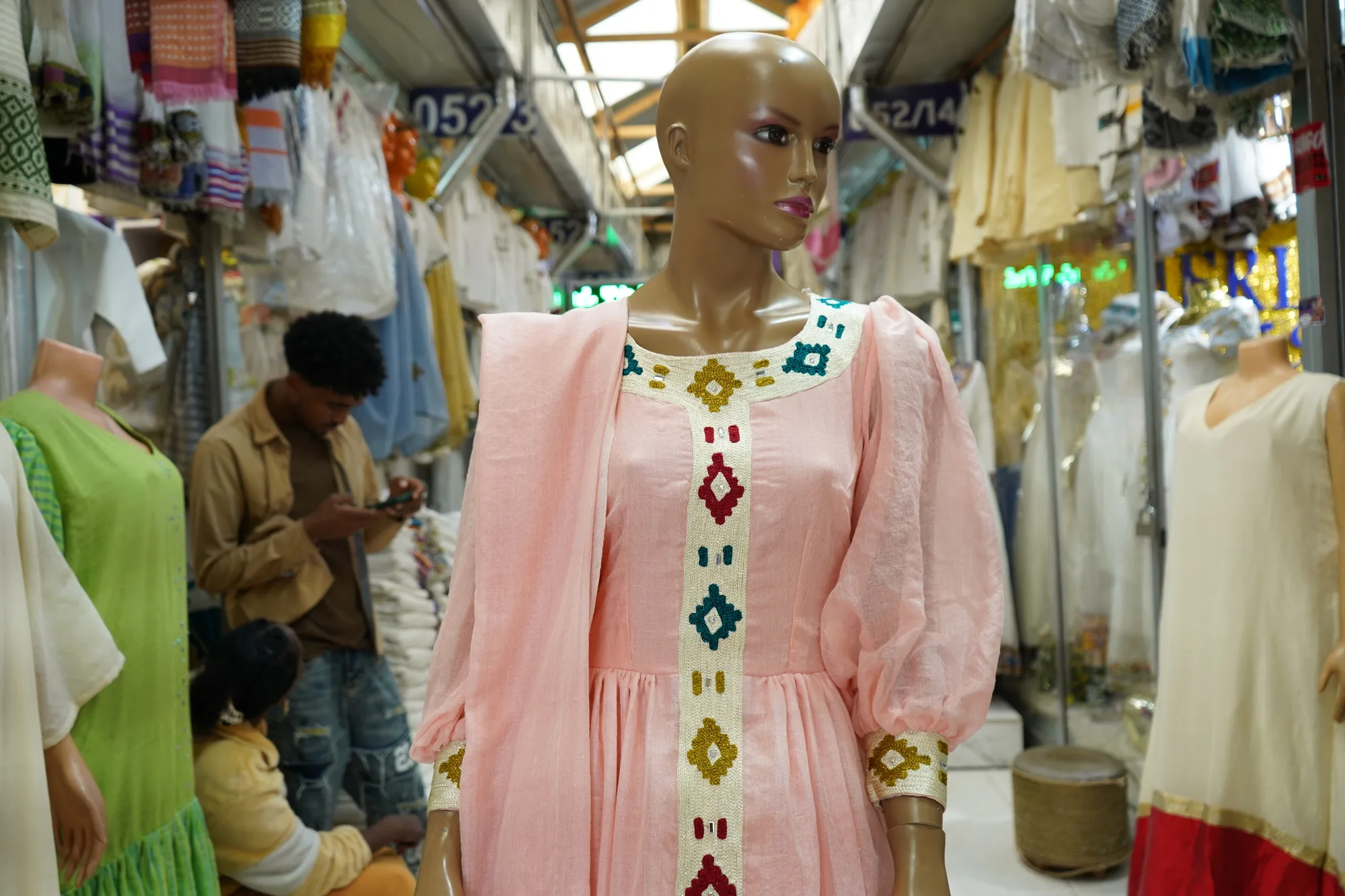 Tibeb Kemis matching with mens T-shirt, Habesha Kemis, Menen cotton wool fabric, Worn — Fetil Tibeb