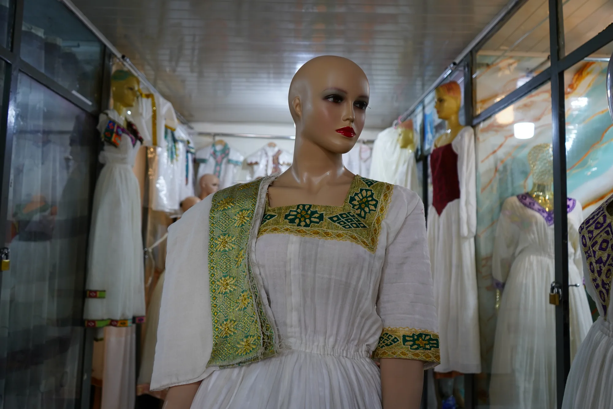 Habesh Tibeb kemis for weeding, Habesha Kemis, Menen - Cotton wool fabric, Worn — Emanda Tibeb