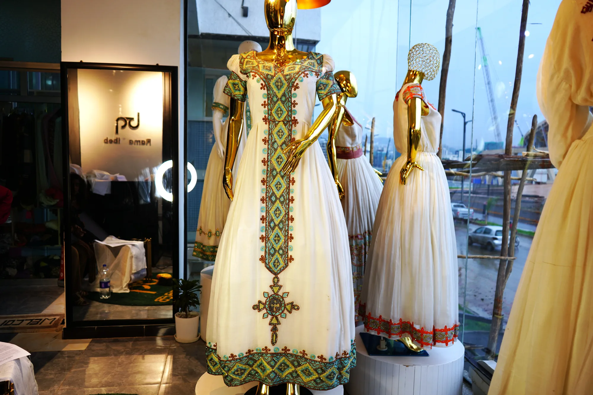Premium Ethiopian Habesha Kemis with Hand-Woven Tibeb Patterns