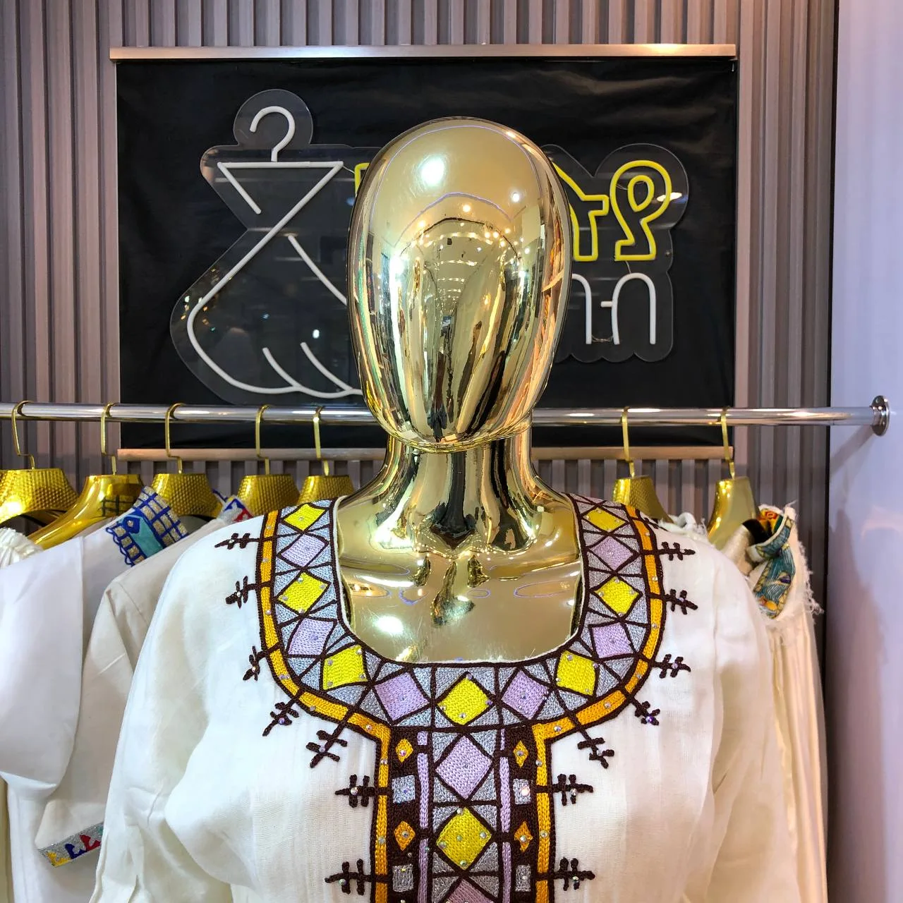 Traditional Ethiopian Habesha Kemis with Classic Gold Tibeb, menen ,Saba fabric, Worn — Halleluya Tibeb