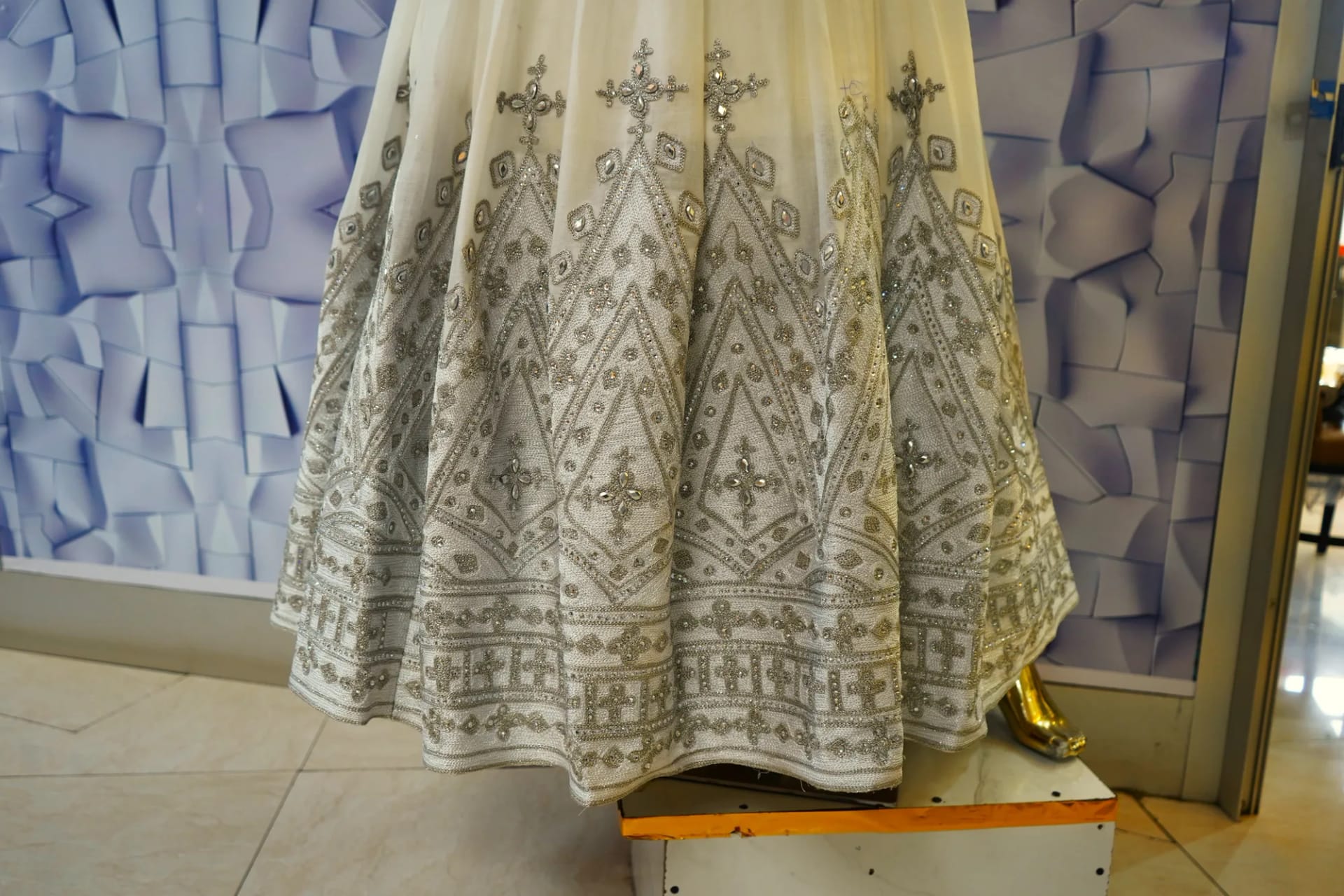 Luxury Ethiopian Bridal Habesha Kemis with Elegant Tibeb, Detail — Amanawit Design