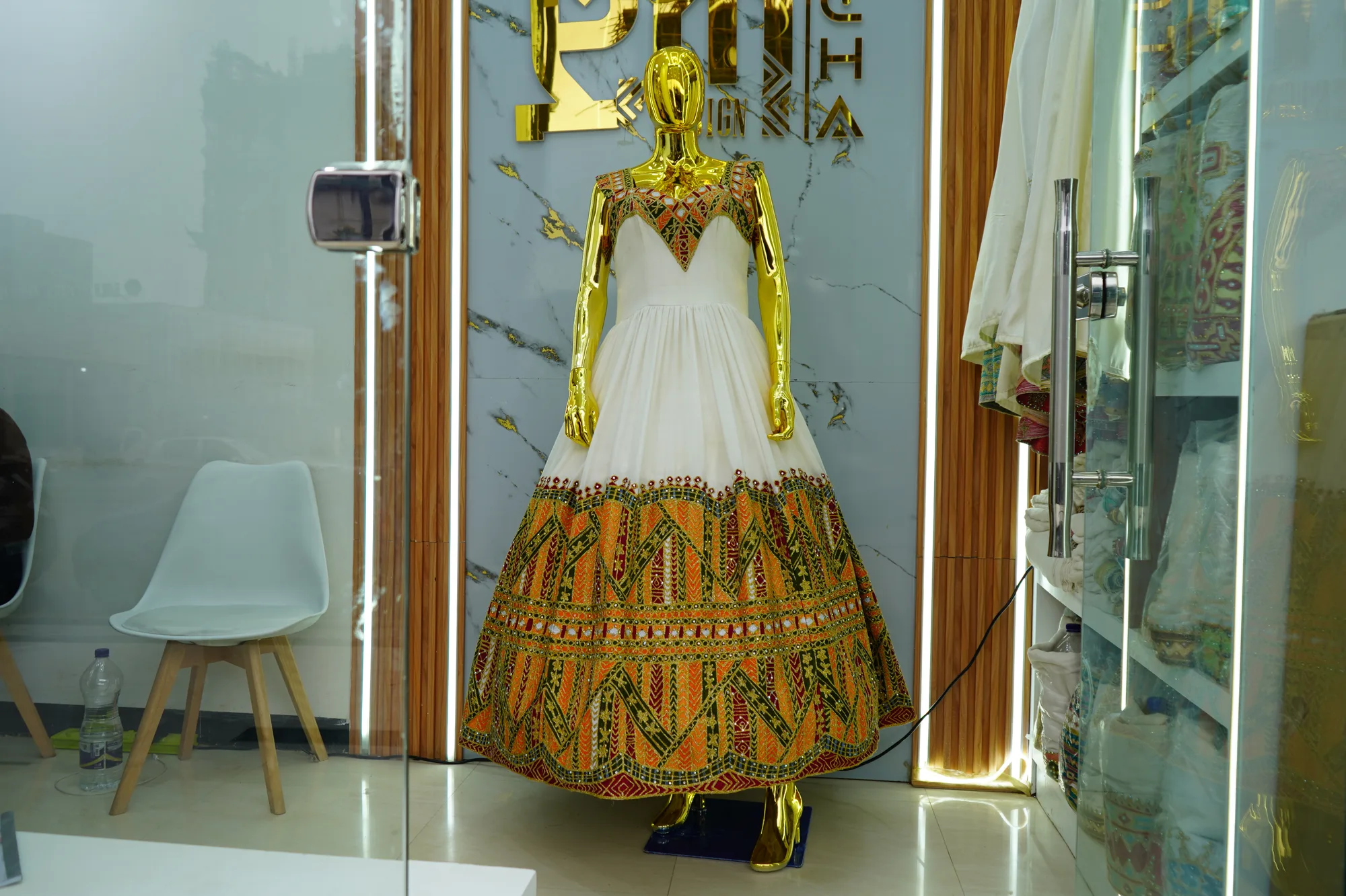 Premium Hand-Woven Ethiopian Habesha Kemis with Royal Gold Tibeb