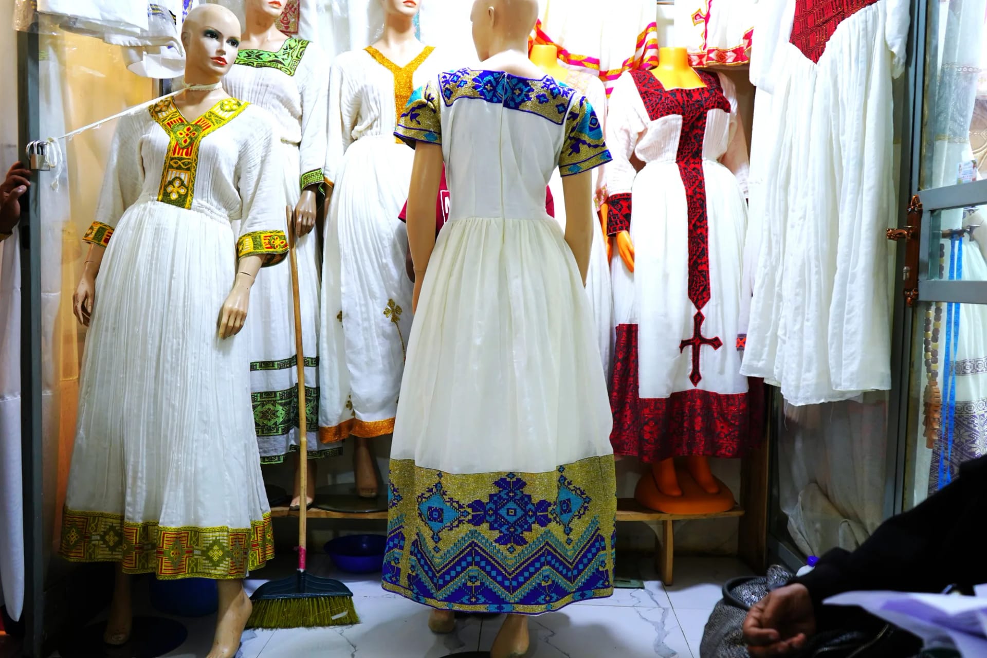 habesha Kemis, Menen, Tilf fabric, Back — Sis Mack Tibeb