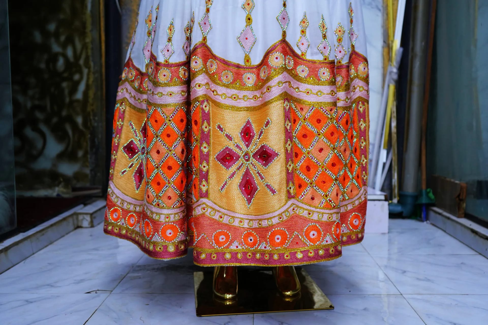 Classic Cultural Attire with Elegance, Habesha Kemis, Detail — Leo Tibeb