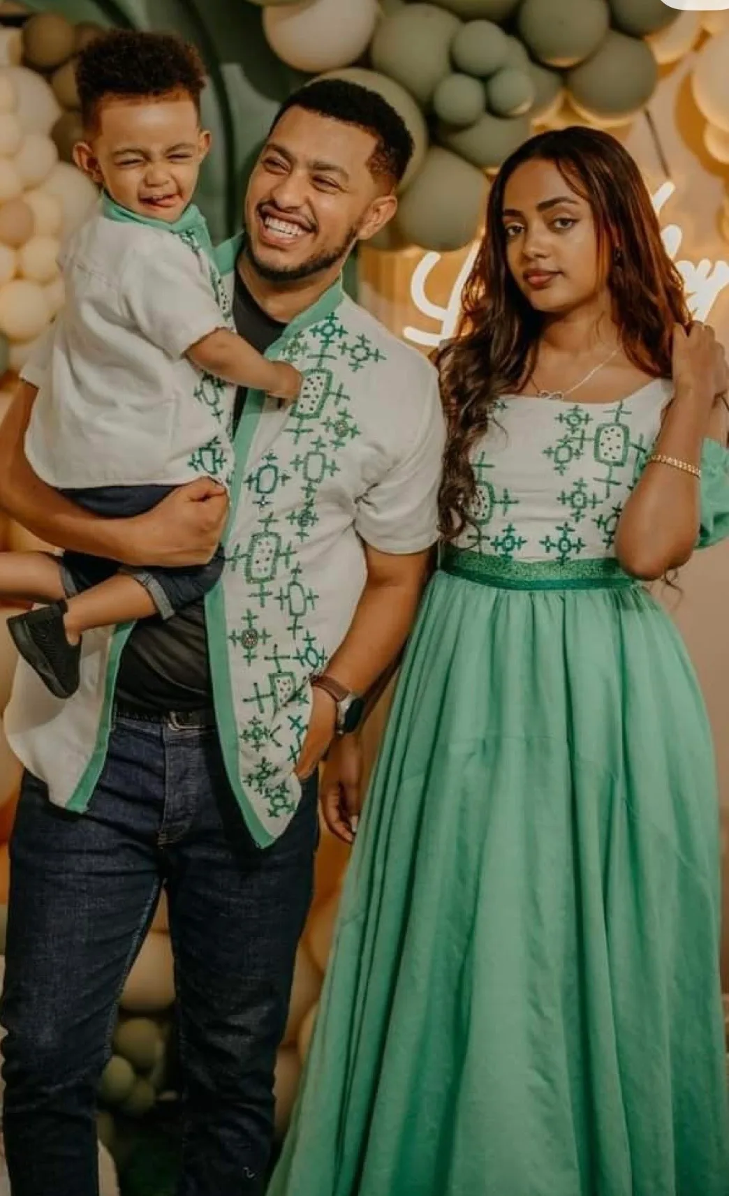 Family outfits, Habesha Kemis, Front — Luna Habesha