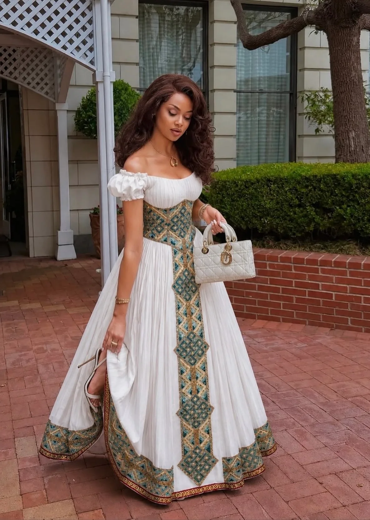 Hand made Beautiful Habeshan dress, Tibeb & Weaving, Menen fabric — Luna Habesha