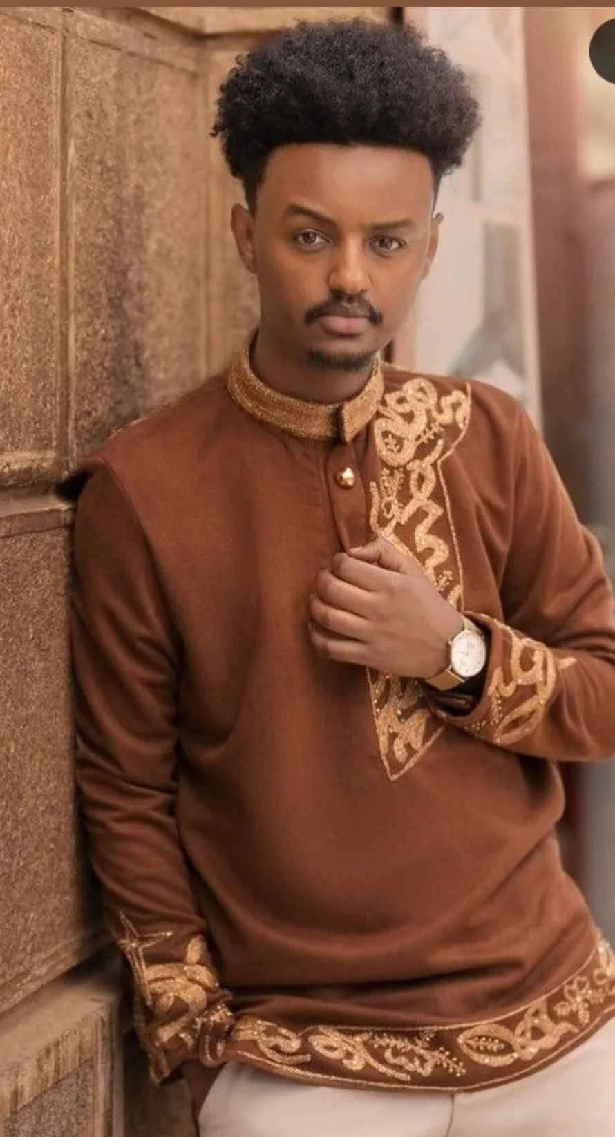 Men’s habesha outfit, Mens Traditional, Front — Luna Habesha