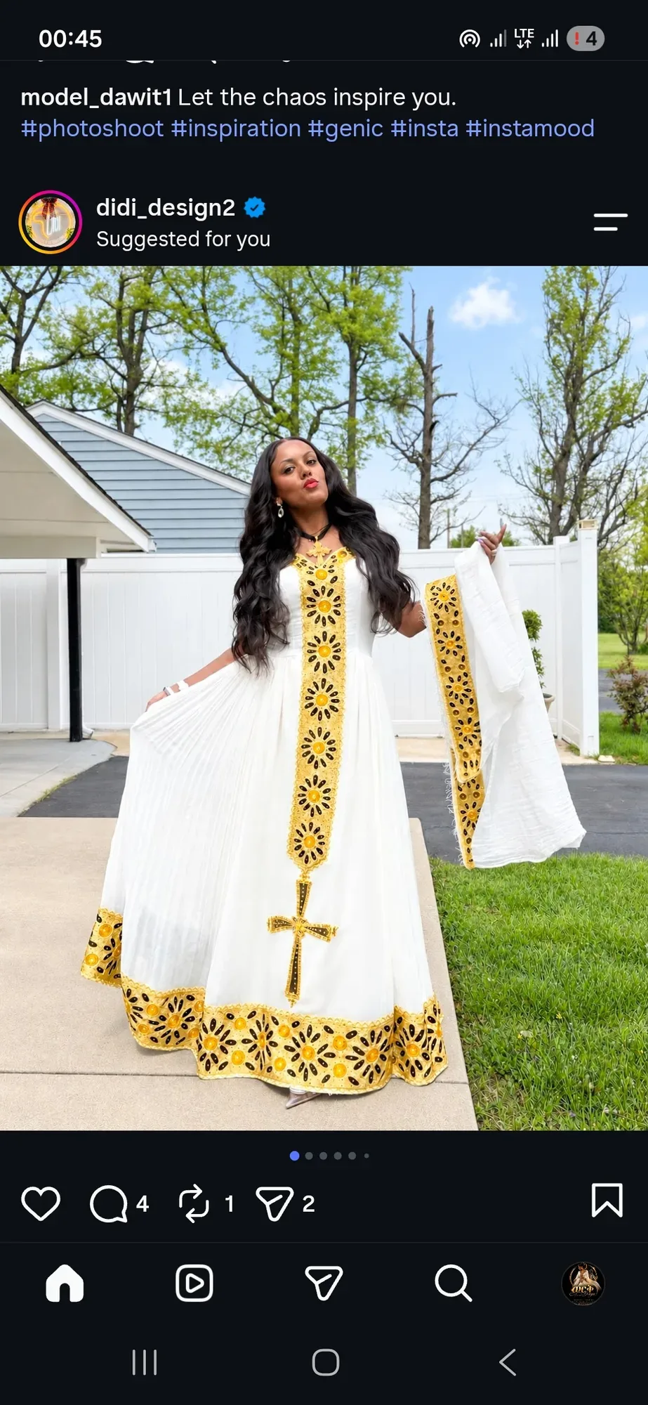 White menan yellow telf kemis, Habesha Kemis, Coten, menan fabric, Front — Ermi Habesha