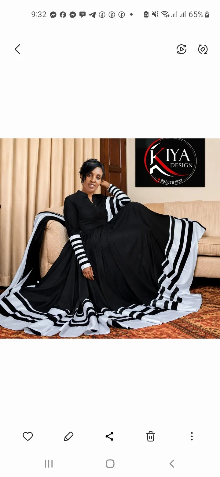 kiya design, Habesha Kemis, Hand me cotton fabric, Front — Simret Assefa