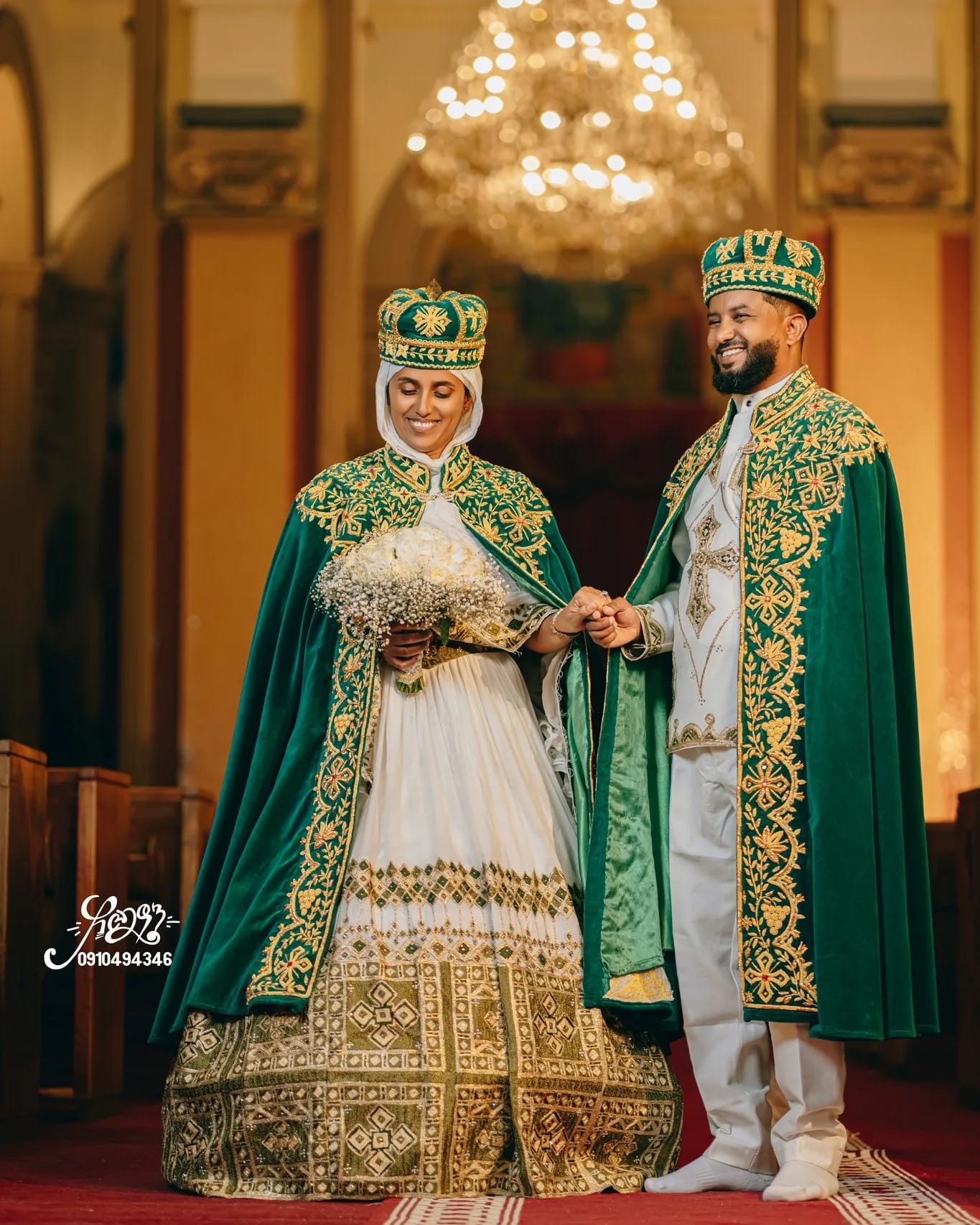 የ ሰርግ ቀሚስ, Habesha Kemis, Menen fabric — Aman unique design